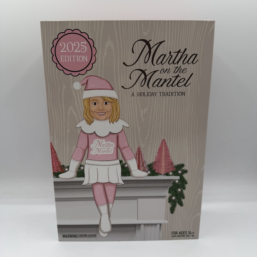 Martha Stewart 2025 Martha on The Mantel 12" Christmas Pink Plush Figurine‎ Doll